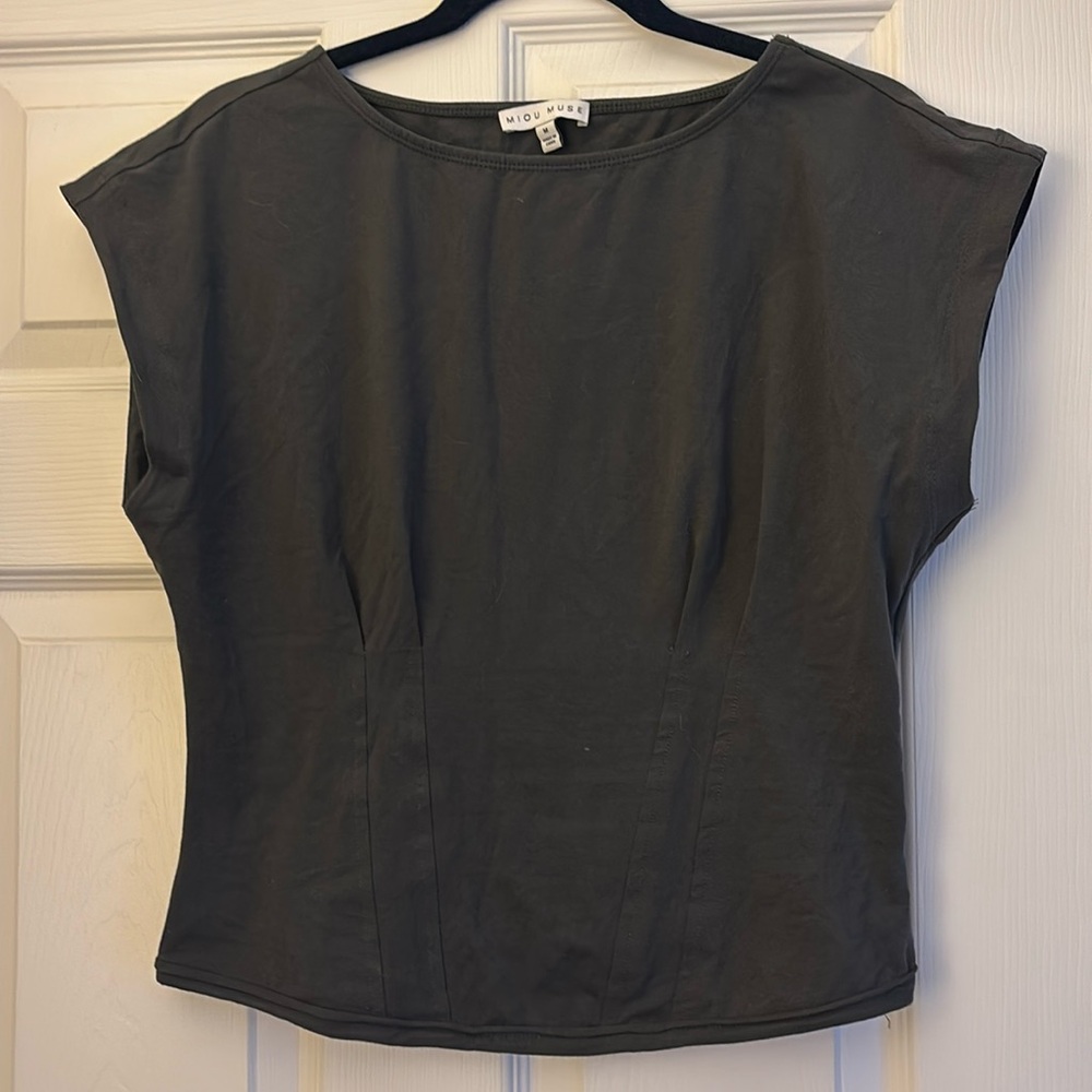 Grey Top- Fancy Muscle Tee